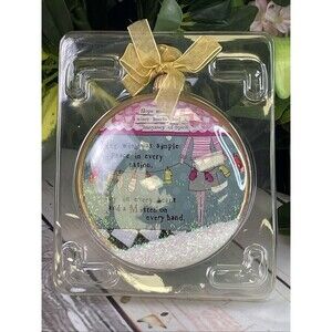 DEMDACO Studio Curly Girl Peace Glass Ornament 2013 Boxed Leigh Standley